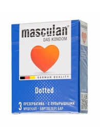 Презервативы с пупырышками Masculan Dotted - 3 шт. - Masculan - купить с доставкой в Петрозаводске