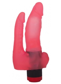 Двойной вибромассажер из розового геля - 17 см. - LOVETOY (А-Полимер)