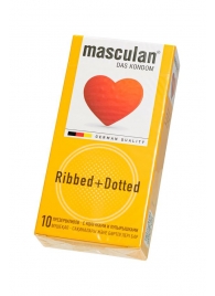 Презервативы с колечками и пупырышками Masculan Ribbed+Dotted - 10 шт. - Masculan - купить с доставкой в Петрозаводске