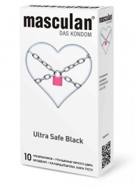 Ультрапрочные презервативы Masculan Ultra Safe Black - 10 шт. - Masculan - купить с доставкой в Петрозаводске