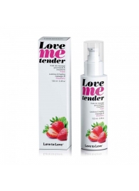 Съедобное согревающее массажное масло Love Me Tender Strawberry с ароматом клубники - 100 мл. - Love to Love - купить с доставкой в Петрозаводске