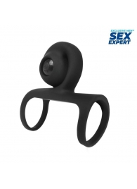 Черная вибронасадка на пенис Sex Expert - Sex Expert - в Петрозаводске купить с доставкой