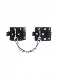 Черные кожаные однослойные оковы с люверсами - Pecado - купить с доставкой в Петрозаводске