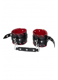 Черно-красные оковы из натуральной кожи - Pecado - купить с доставкой в Петрозаводске