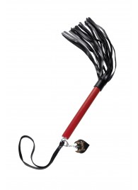 Черно-красная кожаная плеть - 50 см. - Pecado - купить с доставкой в Петрозаводске