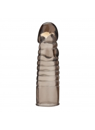 Дымчатая насадка-удлинитель Ribbed Realistic Penis Enhancing Sleeve Extension - 15,2 см. - BlueLine - в Петрозаводске купить с доставкой