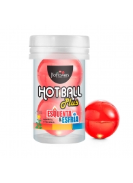 Лубрикант на масляной основе Hot Ball Plus с охлаждающе-разогревающим эффектом (2 шарика по 3 гр.) - HotFlowers - купить с доставкой в Петрозаводске
