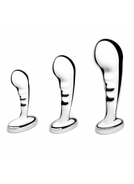 Набор из 3 стальных стимуляторов простаты Stainless Steel P-spot Training Set - b-Vibe - в Петрозаводске купить с доставкой