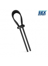 Черный ремень-лассо для усиления эрекции - Sex Expert - в Петрозаводске купить с доставкой