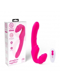 Розовый безремневой страпон на радиоуправлении Strapless Together - 22 см. - Together Toy - купить с доставкой в Петрозаводске