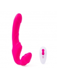 Розовый безремневой страпон на радиоуправлении Strapless Together - 22 см. - Together Toy - купить с доставкой в Петрозаводске