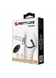 Черный вибростимулятор простаты с фиксацией кольцами Marshall - Baile - в Петрозаводске купить с доставкой