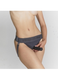 Серые трусики для фиксации насадок Strap-on-me Harness Lingerie Unique - Strap-on-me - купить с доставкой в Петрозаводске