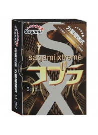 Суженные к основанию презервативы Sagami Xtreme COBRA - 3 шт. - Sagami - купить с доставкой в Петрозаводске