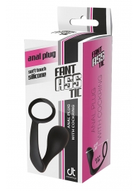 Черное эрекционное кольцо с анальной пробкой Anal Plug With Cockring - Dream Toys - в Петрозаводске купить с доставкой