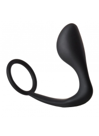 Черное эрекционное кольцо с анальной пробкой Anal Plug With Cockring - Dream Toys - в Петрозаводске купить с доставкой