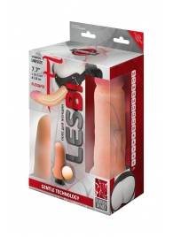 Телесный страпон Harness LESBI с вагинальной пробкой - 16,5 см. - LOVETOY (А-Полимер) - купить с доставкой в Петрозаводске