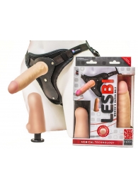 Телесный страпон Harness LESBI с вагинальной пробкой - 16,5 см. - LOVETOY (А-Полимер) - купить с доставкой в Петрозаводске