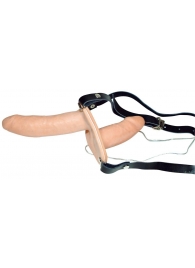 Телесный женский страпон с вагинальной пробкой Strap-On Duo - 15 см. - Orion - купить с доставкой в Петрозаводске
