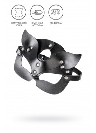 Черная кожаная рельефная маска кошки - Pecado - купить с доставкой в Петрозаводске