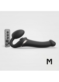 Черный безремневой страпон Multi Orgasm Size M с клиторальной стимуляцией - Strap-on-me - купить с доставкой в Петрозаводске