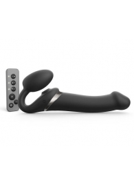 Черный безремневой страпон Multi Orgasm Size L с клиторальной стимуляцией - Strap-on-me - купить с доставкой в Петрозаводске