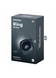 Черный мужской вибромассажер Ring Stroker - Satisfyer - в Петрозаводске купить с доставкой