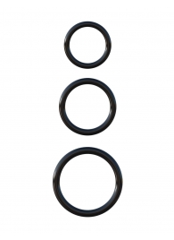 Набор из трех черных эрекционных колец Silicone 3-Ring Stamina Set - Pipedream - в Петрозаводске купить с доставкой