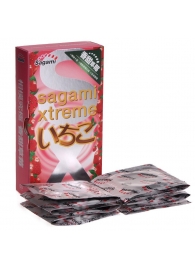 Презервативы Sagami Xtreme Strawberry c ароматом клубники - 10 шт. - Sagami - купить с доставкой в Петрозаводске