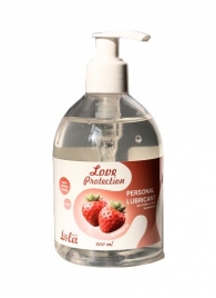 Лубрикант на водной снове Love Protection Strawberry с ароматом клубники - 300 мл. - Lola Games - купить с доставкой в Петрозаводске