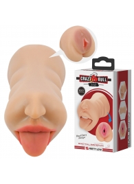 Телесный двусторонний мастурбатор Sarah - ротик и вагина - Baile - в Петрозаводске купить с доставкой