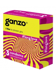 Презервативы с анестетиком для продления удовольствия Ganzo Long Love - 3 шт. - Ganzo - купить с доставкой в Петрозаводске