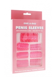 Набор из 7 розовых насадок на пенис ONE-A-DAY PENIS SLEEVES PINK - Seven Creations - в Петрозаводске купить с доставкой