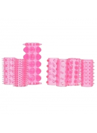 Набор из 7 розовых насадок на пенис ONE-A-DAY PENIS SLEEVES PINK - Seven Creations - в Петрозаводске купить с доставкой