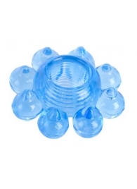 Голубая гелевая насадка-цветок - Toyfa Basic - в Петрозаводске купить с доставкой