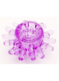 Фиолетовое гелевое эрекционное кольцо с шипиками - Toyfa Basic - в Петрозаводске купить с доставкой