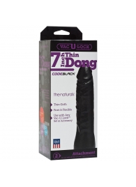 Насадка-фаллоимитатор для страпон-систем Vac-U-Lock CodeBlack 7 Inch Thin Dong - 18,3 см. - Doc Johnson - купить с доставкой в Петрозаводске