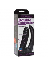 Черная насадка-фаллоимитатор для двойной стимуляции Double Penetrator - 16 см. - Doc Johnson - купить с доставкой в Петрозаводске