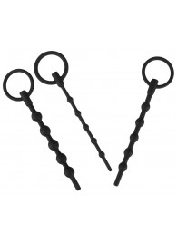 Набор из 3 черных силиконовых уретральных стимуляторов Training Set - Orion - купить с доставкой в Петрозаводске