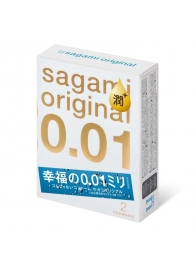 Увлажнённые презервативы Sagami Original 0.01 Extra Lub - 2 шт. - Sagami - купить с доставкой в Петрозаводске
