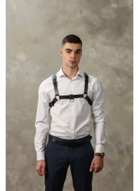 Черная мужская кожаная портупея №4 - БДСМ Арсенал - купить с доставкой в Петрозаводске