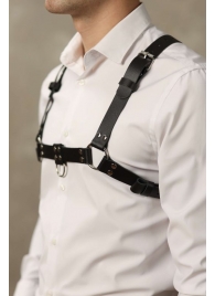 Черная мужская кожаная портупея №4 - БДСМ Арсенал - купить с доставкой в Петрозаводске