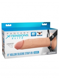 Полый страпон на ремнях 8’’ Hollow Silicone Strap-on - Pipedream - купить с доставкой в Петрозаводске
