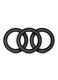 Набор из 3 черных эрекционных колец Black Small Penis Rings - Blush Novelties - в Петрозаводске купить с доставкой