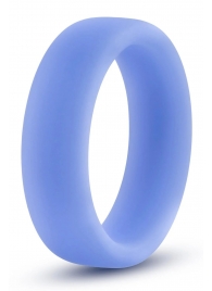 Голубое люминесцентное кольцо Silicone Glo Cock Ring - Blush Novelties - в Петрозаводске купить с доставкой
