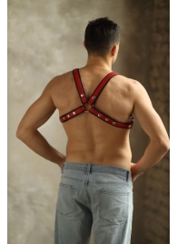 Черно-красная мужская портупея Black-Red - БДСМ Арсенал - купить с доставкой в Петрозаводске