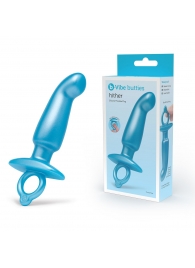 Голубая анальная пробка для массажа простаты Hither Silicone Prostate Plug - 14,3 см. - b-Vibe - в Петрозаводске купить с доставкой