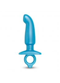 Голубая анальная пробка для массажа простаты Hither Silicone Prostate Plug - 14,3 см. - b-Vibe - в Петрозаводске купить с доставкой