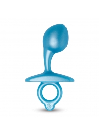 Голубая анальная пробка для массажа простаты Bulb Silicone Prostate Plug - 10,7 см. - b-Vibe - в Петрозаводске купить с доставкой