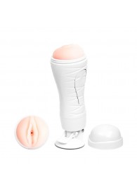 Мастурбатор-вагина Flora White с присоской и 12 режимами вибрации - Baile - в Петрозаводске купить с доставкой